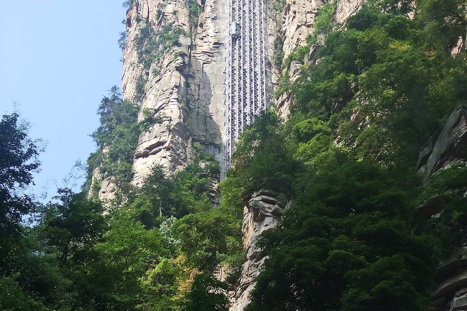 Bailong glass elevator on a cliff face