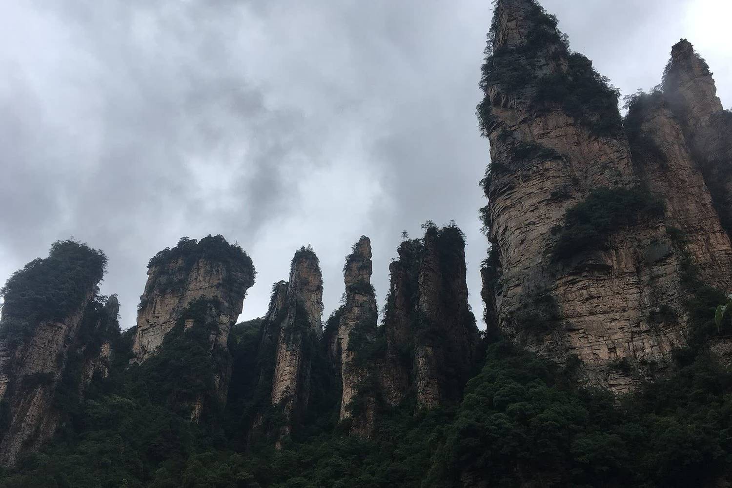 Yuanjiajie sandstone pillars in Zhangjiajie